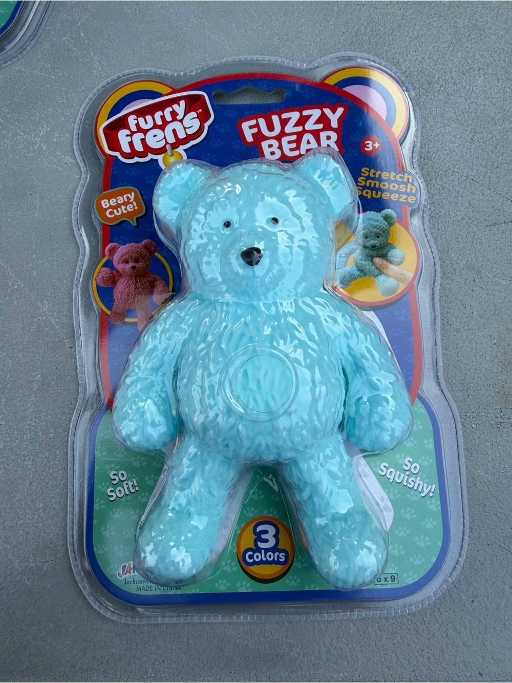 JARU Furry Frens Fuzzy Bear Squishi Toy - Blue